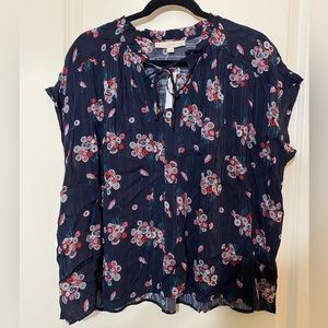 Loft dolman sleeve tie neck blouse